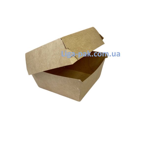 013930 Коробка паперова крафт/крафт для бургера 95*95*75мм (90//450)
