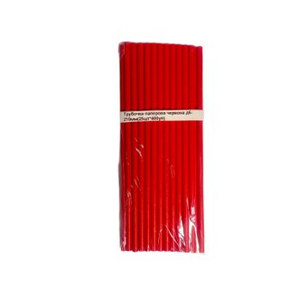 Трубочка паперова червона д6-210мм(25шт*400уп)