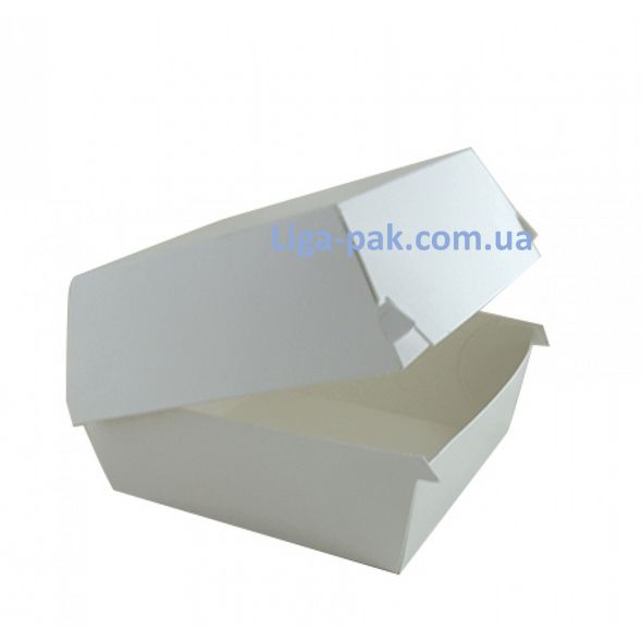 (013892) Коробка паперова для бургерах ХL БІЛА 130*130*100мм(50/300)