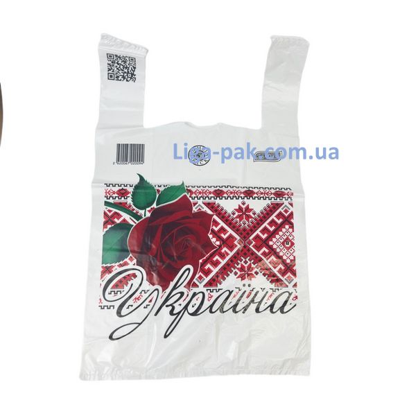 Пакети майка 30*50 Вишиванка Україна з трояндою 30*50 200 шт