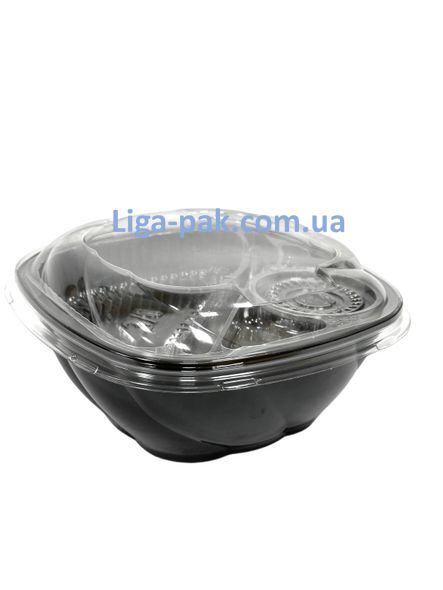 Коробка пластикова ІТ-5075 чорна (250 шт/уп) ПА PS/PET (кругла вставка)
