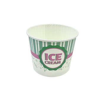 Стакан картонный 286 мл с цветной печатью "Ice Cream бирюзово-розовый" 25 шт