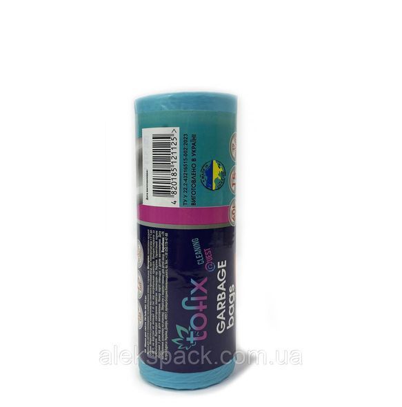 Пакеты для мусора 60л/15шт, 57*80см с ручками Tofix