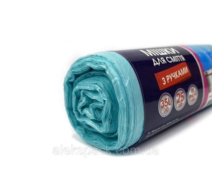 Пакети для сміття 35л/25шт, 47*60см з ручками Tofix